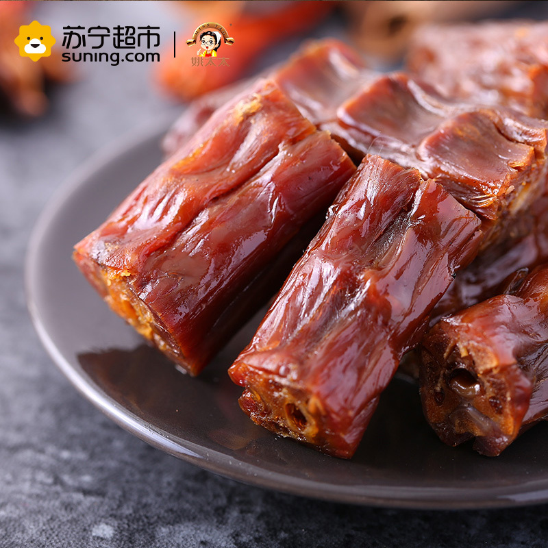 姚太太 卤味小食 手撕风干鸭脖孜然味165g(休闲零食)