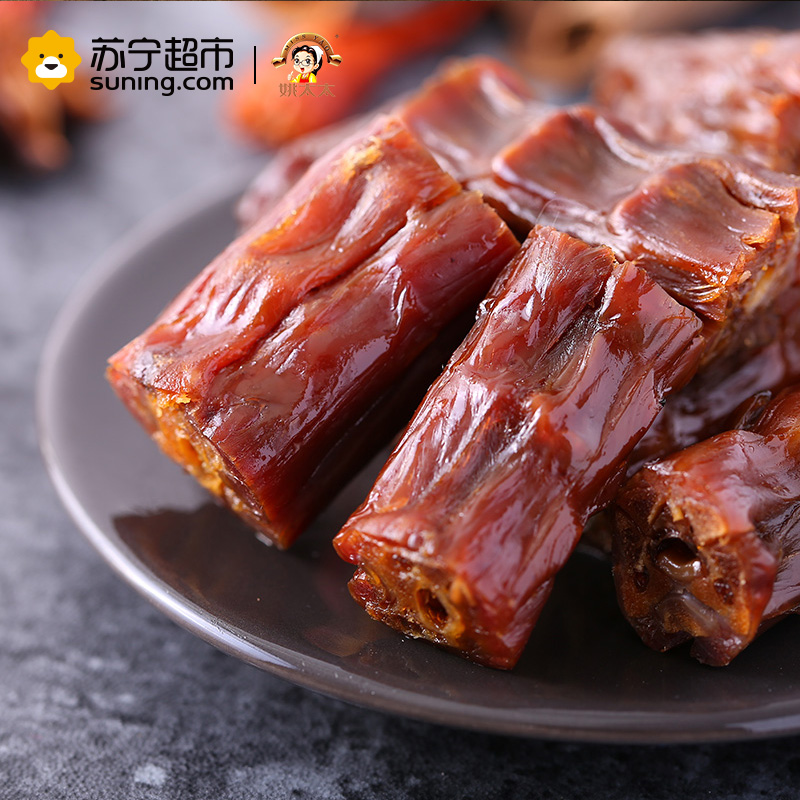 【苏宁超市】姚太太 手撕风干鸭脖酱香味165g袋装 肉类零食鸭肉类 姚太太出品