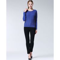 提花圆领羊毛套头衫