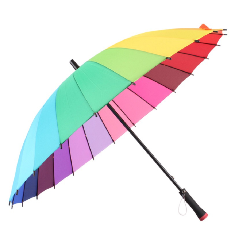 彩虹色24骨晴雨伞