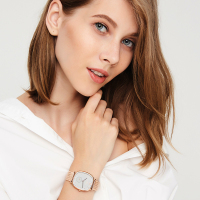 【超薄】Harry Williams意大利酒桶型休闲手表女 HW独立小秒盘网织表带石英表女士 情侣表女款 小三针女士手表