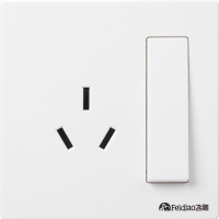 飞雕(FEIDIAO)开关插座面板 大功率16A空调插带单开双联开关面板 大板/全景皓月白