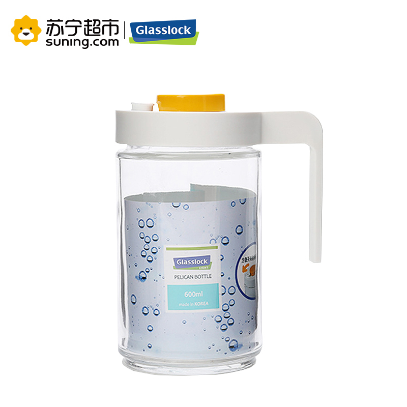 三光云彩(GLASSLOCK)韩国进口玻璃油壶密封防漏家用油瓶油罐酱油厨房用品环保健康醋瓶带把手调味瓶可控油壶600ml