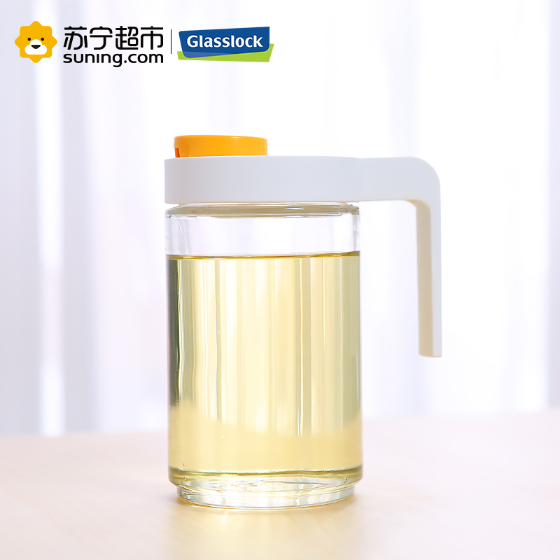 三光云彩(GLASSLOCK)韩国进口玻璃油壶密封防漏家用油瓶油罐酱油厨房用品环保健康醋瓶带把手调味瓶可控油壶600ml