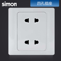 西蒙simon86型开关插座55系列雅白色四孔插座二位二极插座N51072