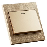 飞雕(FEIDIAO)开关插座面板 单开双控开关 一开双控电源墙壁开关面板 86型魅影土豪金