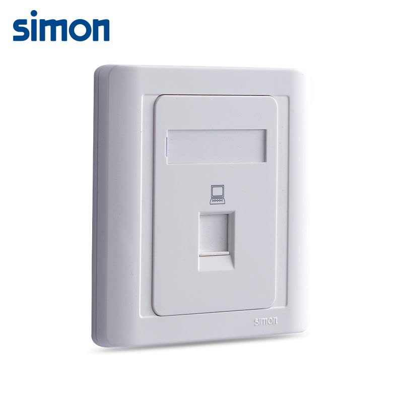 simon西蒙电气开关插座面板55系列雅白色信息弱电电脑插座面板N55218S图片