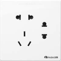 飞雕(FEIDIAO)开关插座面板 七孔插座二二三插座四孔三孔多孔开关面板 大板/全景皓月白