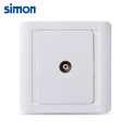 西蒙(simon)开关插座面板86型西蒙55系列电视插座雅白色N55111