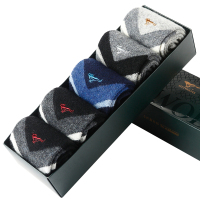 七匹狼袜子男秋季 中筒羊毛袜加厚保暖袜