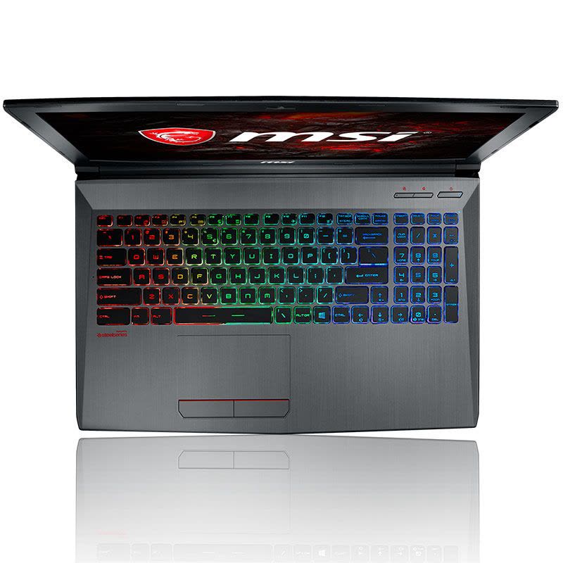 微星(MSI)GF62VR-1014 15.6英寸120Hz3ms电竞屏游戏本笔记本电脑(i7-7700HQ 8GB 128GB+1TB GTX1060 6GB 赛睿多彩背光键盘)图片