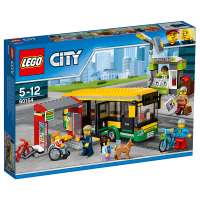 LEGO乐高儿童拼装积木玩具 城市city系列公交车站5-14岁塑料玩具 60154 塑料 100-200块