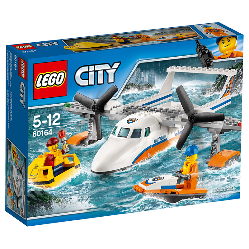 LEGO乐高 City城市系列 海上救援飞机60164 玩具 5-12岁 塑料 100-200块