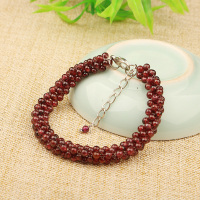 凝萃 石榴石红色手链7mm拼接