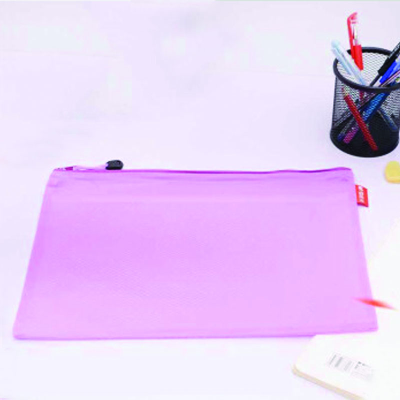 晨光彩色文件袋 A4隔层拉链袋 防水资料袋 拉边袋收纳袋 ADM94890 (一包12个)