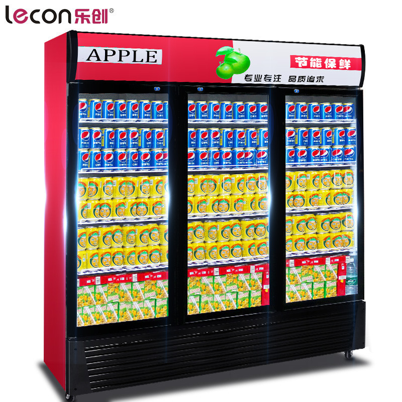 乐创(lecon)冷藏展示柜冰柜三门商用冰箱饮料柜冷柜直冷