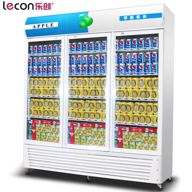 乐创(lecon)冷藏展示柜冰柜三门商用冰箱饮料柜冷柜直冷
