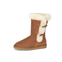 JUMBOUGG简帛正品澳洲羊皮毛一体雪地靴侧扣中筒冬季女靴5321Q