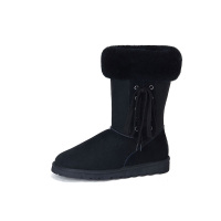 JUMBOUGG简帛澳洲羊皮毛一体雪地靴女中筒靴子保暖防滑侧绑带5152P