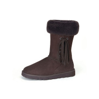 JUMBOUGG简帛澳洲羊皮毛一体雪地靴女中筒靴子保暖防滑侧绑带5152R
