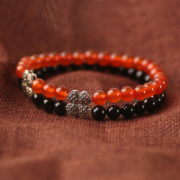 凝萃 玛瑙多色手链双层四叶草 TH00354