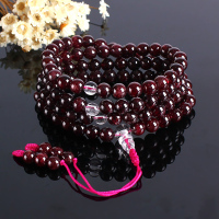 凝萃 石榴石红色手串/手链108颗佛珠单珠6MM