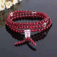 凝萃 石榴石红色手串/手链佛珠细小款4MM