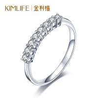金利福 钻石戒指18K金镶钻女戒结婚求婚婚戒 正品简约时尚排戒 K1289