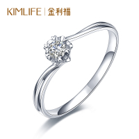 金利福 钻石戒指18K金钻石女戒结婚求婚婚戒 克拉效果正品珠宝首饰约定 K1290