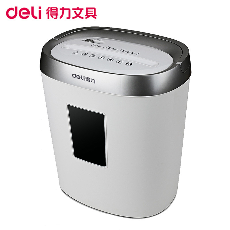 得力(deli)9929碎纸机 白色 办公家用 文件资料粉碎机 迷你碎纸机 手提式碎纸机 桌面碎纸机 时尚碎纸机办公设备