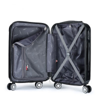SWISSGEAR瑞士军刀拉杆箱 镜光面万向轮旅行箱行李箱收纳箱SA-1601黑色 24寸 可放15.6寸手提电脑包