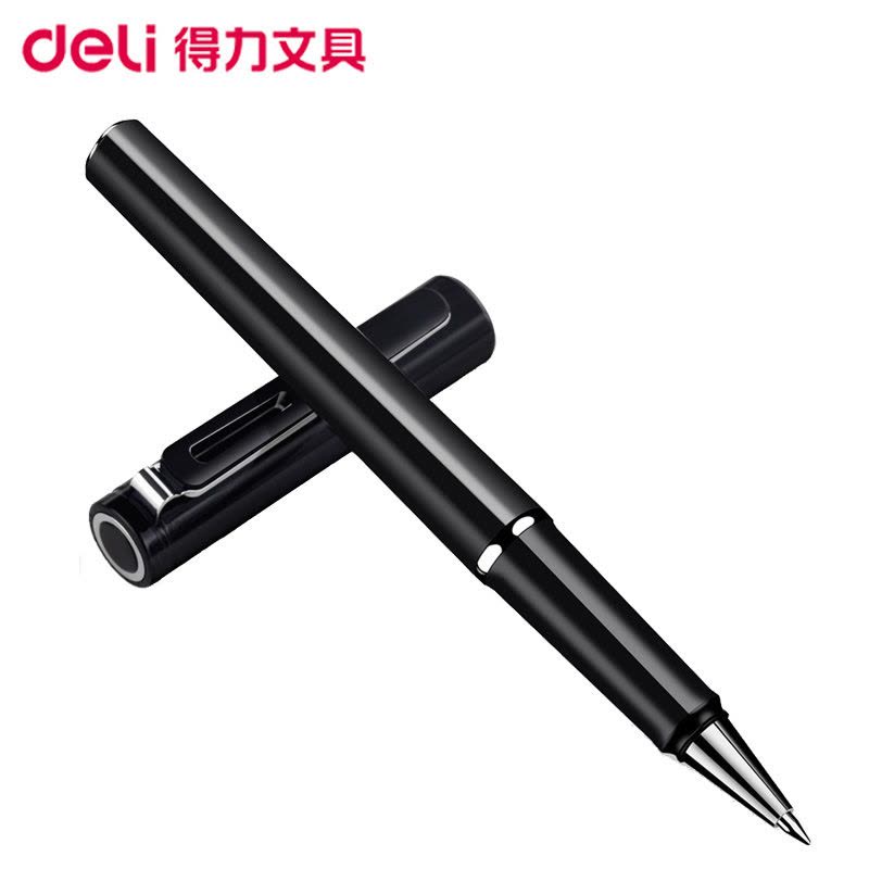 得力(deli)S87中性笔0.5mm黑色宝珠笔 办公水笔 黑色水笔 签字笔 黑笔 财务用笔 水性笔 学生文具图片