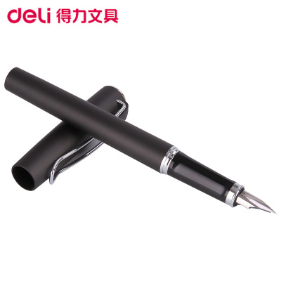 得力(deli)S151EF明尖钢笔墨水笔 灰色 发现者系列商务签字 学生练字钢笔套装 礼品笔 签字笔 学生文具 办公书