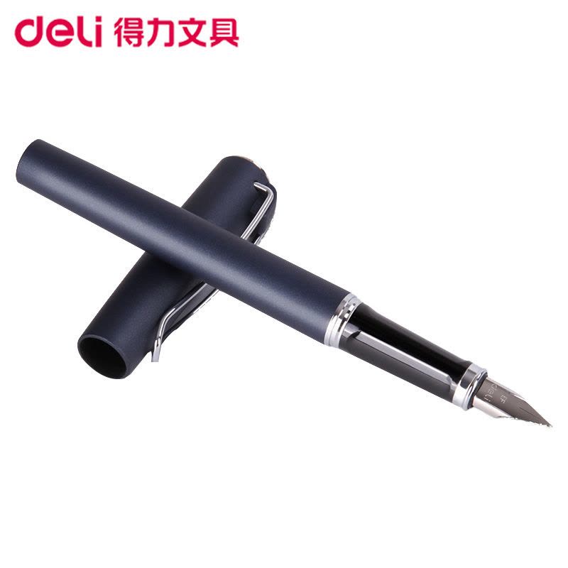 得力(deli)S151EF明尖钢笔墨水笔 蓝色 发现者系列商务签字 学生练字钢笔套装 礼品笔 签字笔 学生文具 办公书图片