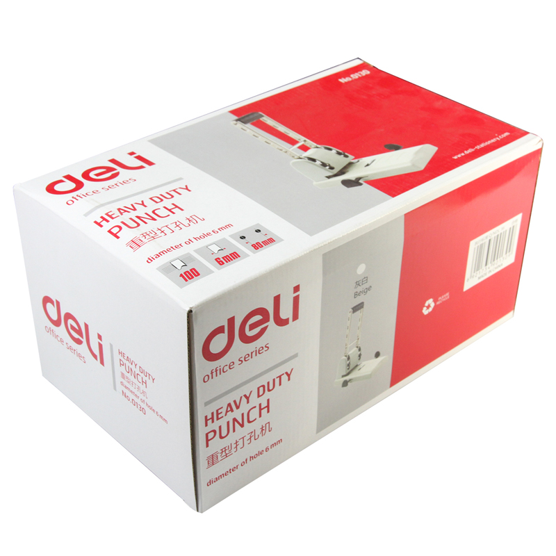 得力(deli)0130两孔重型打孔机黑色 厚层省力打孔器 打洞机 打洞器 厚层打孔机 文件打孔器 装订机 装订用品