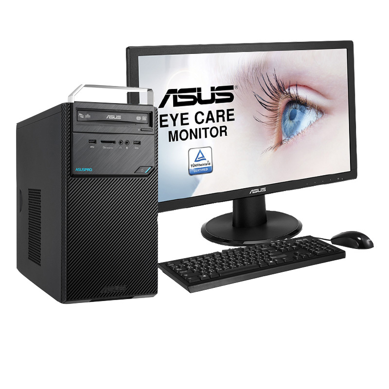 华硕(ASUS) 台式机套机BM4CD-A 21.5寸显示器 G4400 4G 500G 集显 黑 无系统)