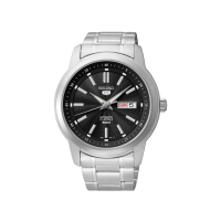 精工（SEIKO）手表 5号系列夜光商务防水自动机械不锈钢带男表SNKM87J1