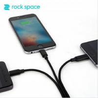 洛克（ROCKspace）苹果/Type-c/安卓数据线三合一手机充电线iPhoneX/小米/华为1.2米黑色