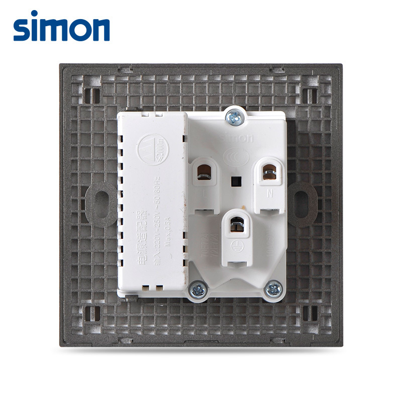 西蒙(simon)开关插座86型E6系列荧光灰五孔带USB 5V充电插座72E724-61