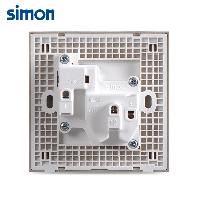 西蒙(simon)开关插座86型16A一开单控空调电源家用墙壁带开关三孔插座E6金色面板721682-46