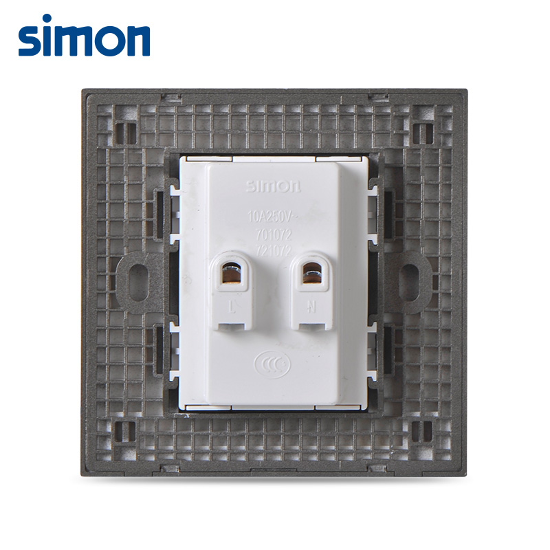 西蒙(simon)开关插座86型E6系列荧光灰四孔插座面板二二插4孔721072-61