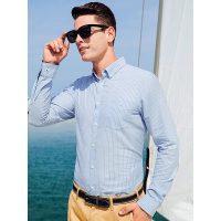 【苏宁自营】杰米克(JenMick)新款休闲细条纹长袖衬衫