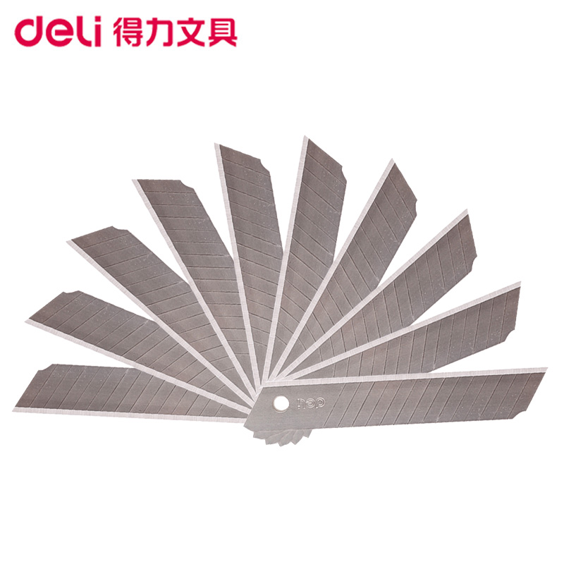 得力(deli)2017大号美工刀片 5盒18mm 标准替换大号刀片 壁纸墙纸刀片 裁纸刀片 切割刀片 美工刀片高清大图