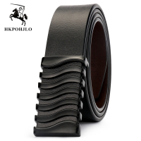 非常保罗男士皮带牛皮板扣腰带男士裤带商务腰带黑色