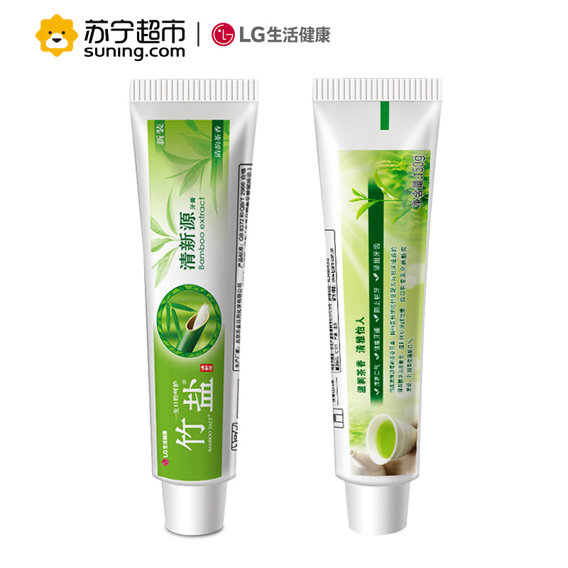 [苏宁超市]LG竹盐 清新源 牙膏 110g×3