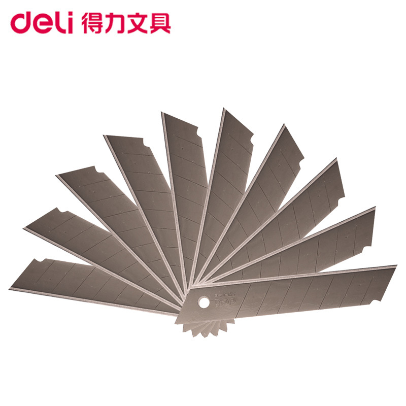 得力(deli)2016大号美工刀片 5盒18mm 加厚型大号壁纸墙纸刀片 裁纸刀片 切割刀片 美工刀片