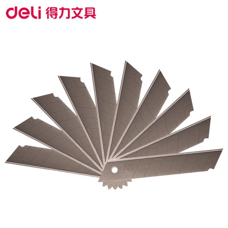 得力(deli)2016大号美工刀片 5盒18mm 加厚型大号壁纸墙纸刀片 裁纸刀片 切割刀片 美工刀片图片