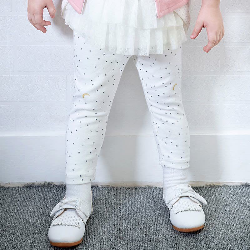 婴姿坊女童星星印花休闲韩版修身打底裤 2色可选 80-120cm 1-6岁宝宝图片
