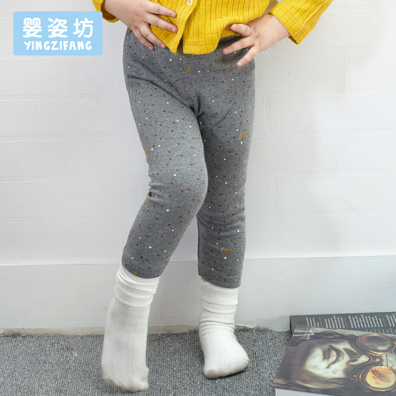 婴姿坊女童星星印花休闲韩版修身打底裤 2色可选 80-120cm 1-6岁宝宝