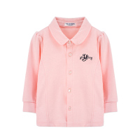 婴姿坊女童时尚简约休闲纯色长袖翻领单排扣打底衬衫 2色可选 80-120cm